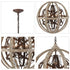 Weathered Wooden Globe Chandelier 5 Light Rustic Metal Crystal Ceiling Lights
