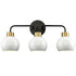 White Vanity Light Fixture Bathroom 3-Light Wall Light with White Metal Shade Over Mirror Lighting