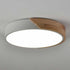 Minimalist White and Wood LED Flush Mount Ceiling Light