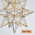 Modern Star Pendant Light Boho Gold Hanging Ceiling Light with Clear Glass