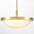 Mid Century Gold Pendant Light with Frosted Glass Shade