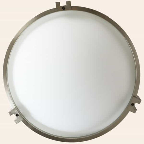Brushed Nickel Flush Mount Light 2-Light Milk Glass Ceiling Light