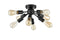 Modern Black Sputnik Ceiling Light 8-light Flush Mount Fixture
