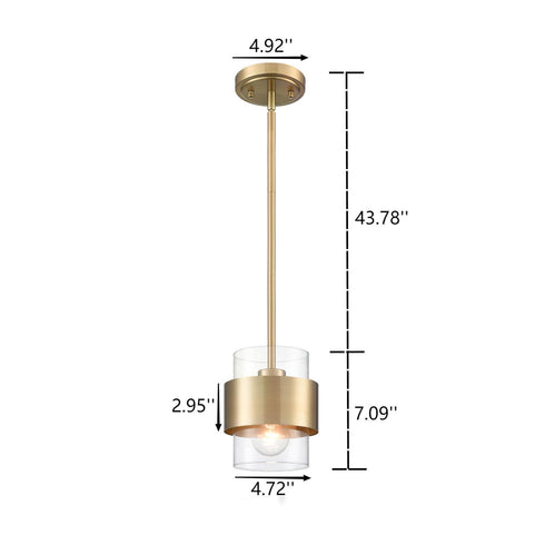 Modern Adjustable Pendant Light Fixtures Over Kitchen Island Lighting Ceiling Hanging Metal Industrial Mini Cylinder Pendant Lighting Clear Glass Shade