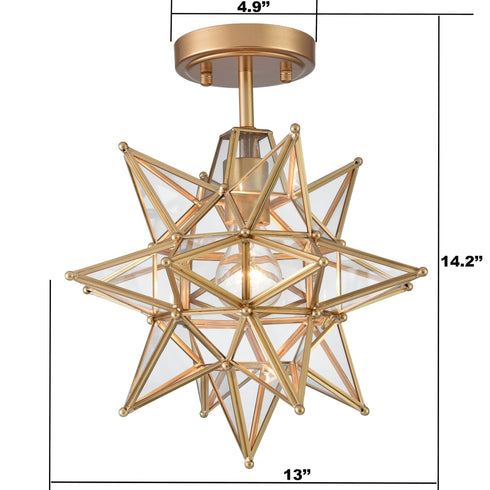 Gold Star Ceiling Light Modern Brass Flush Mount Lights