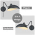 Set of 2 Modern Black Metal Wall Sconce with On/Off Switch Plug-in or Hardwired Swing Arm Wall Light Fixture