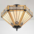 Tiffany Style Ceiling Light Stained Glass Semi Flush Mount Light