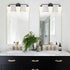 3-Light Black Bathroom Vanity Light Fixture with Milk Glass Shade