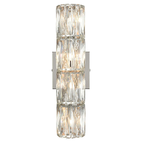 Chrome Crystal Wall Sconce Modern 4-Light Bathroom Vanity Light Fixture