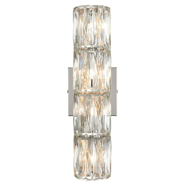 Chrome Crystal Wall Sconce Modern 4-Light Bathroom Vanity Light Fixture