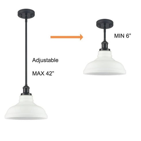 Black Pendant Lighting for Kitchen Island with Opal Glass Shade