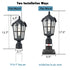 Industrial Outdoor Post Light Pillar Lantern with Pier Mount Matte Black