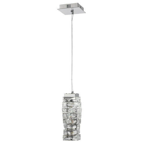 Modern Small Crystal Pendant Light Chrome, LED 8W, 4000K