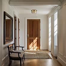 Modern 2-light Drum Gold Metal with Matt Glass Flush Mount Ceiling Light Fixture