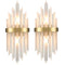 Modern Gold Wall Sconces Set of Two Wall Light with Crystal Frosted Glass