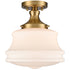 Modern Gold Semi Flush Mount Ceiling Light Schoolhouse Fixture