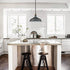 Industrial Black Barn Pendant Light Rod Adjustable Kitchen Lighting