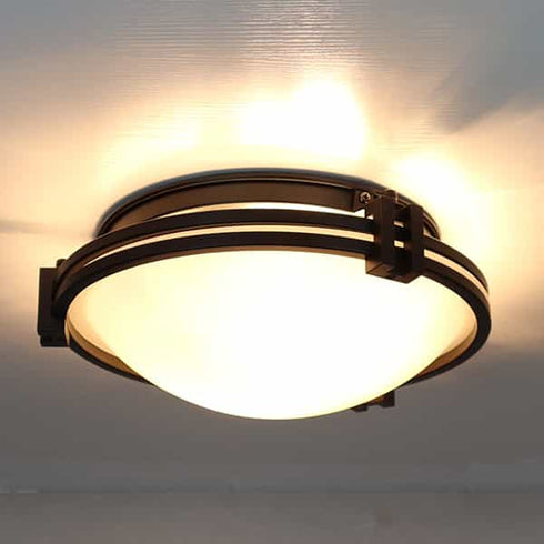 Black Flush Mount Light Milk Glass Ceiling Light Fixture