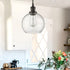Modern Seeded Glass Globe Pendant Light Kitchen Island, Black