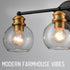 Farmhouse Black and Brass 4-Light Bathroom Globe Vanity Light