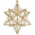 Brass Moravian Star Pendant Lights Clear Glass Shade, 15-Inch