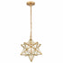 Brass Moravian Star Pendant Light 14-inch Clear Glass Shade