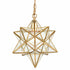 Brass Moravian Star Pendant Light 14-inch Clear Glass Shade