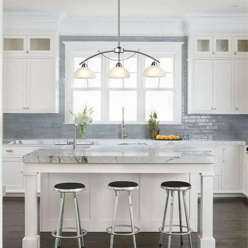 Modern 3-Light Kitchen Pendant Lighting, Brushed Nickel