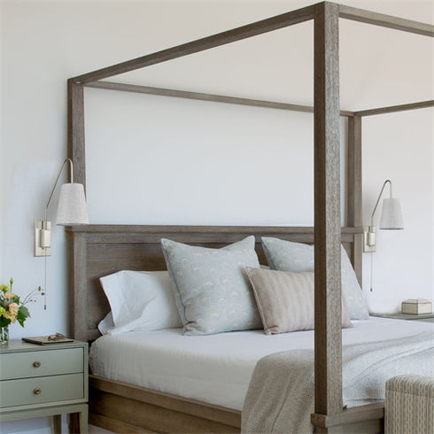 Plug-in Wall Sconce for Bedroom Lamps Set of 2 Pull Chain Switch, Brushed Nickel