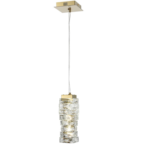 Modern Mini Crystal Pendant Light Gold LED 8-Watt, 4000K