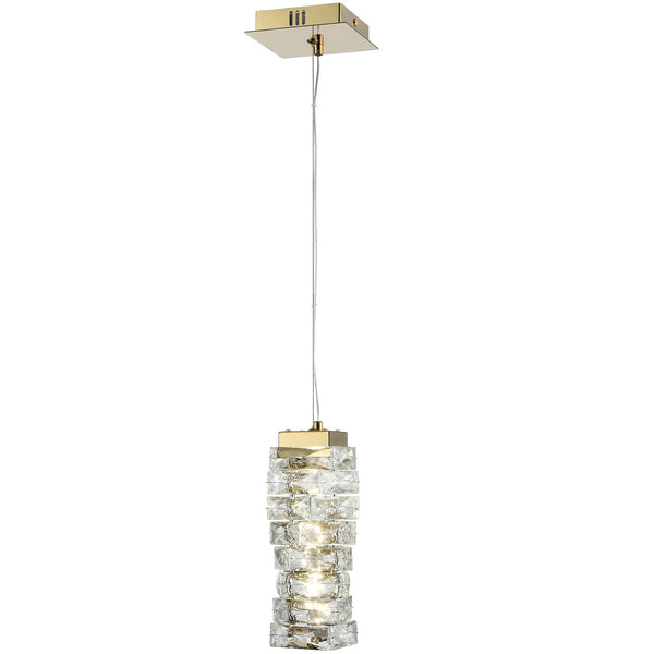 Modern Mini Crystal Pendant Light Gold LED 8-Watt, 4000K