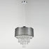Modern Drum Black Sheer 4-Light Island Chrome Chandelier Crystal