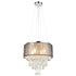 Modern Drum Black Sheer 4-Light Island Chrome Chandelier Crystal