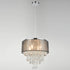 Modern Drum Black Sheer 4-Light Island Chrome Chandelier Crystal