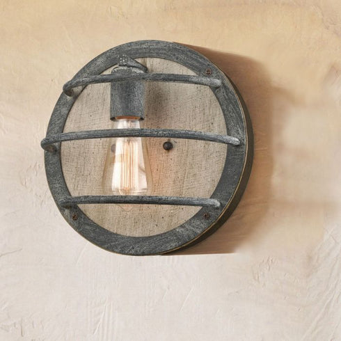 Rustic Wood Wall Sconce Oak with Mock-Mold Finish