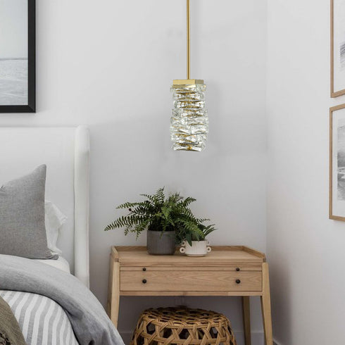 Modern Pendant Light Fabric Drum Shade LED