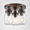 3-Light Mason Jar Ceiling Light Farmhouse Ceiling Light Fixture