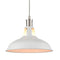 Industrial Pendant Light Brushed Nickel Barn Shade- 1-Light Loft Fixture
