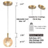 Modern Gold Round Crystal Pendant Light Glass Globe Pendant Lights Kitchen Island