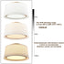 Gold Led Flush Mount Ceiling Light Drum White Fabric Shade 3000k-5500k,24W,1600LM