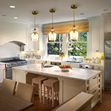 Modern Gold with Bell Shade Glass Shade Adjustable Pendant Light Fixture