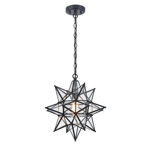 16 Inch Modern Star Pendant Light Boho Black Hanging Pendant Light