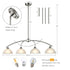 Modern 4-Light Kitchen Pendant Lighting, Brushed Nickel