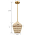 Gold Rattan Pendant Light Boho Hanging Light for Bedroom Living room