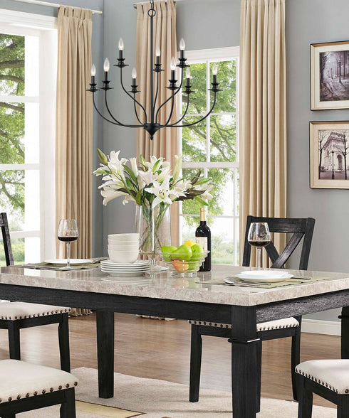 Farmhouse Chandelier Black Candle Chandelier for Dining