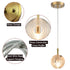 Modern Gold Round Crystal Pendant Light Glass Globe Pendant Lights Kitchen Island