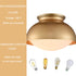 Gold Ceiling Light Flush Mount Fixture Milky White Glass