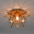 Brass Moravian Star Ceiling Light, 18-in, Transparent Glass
