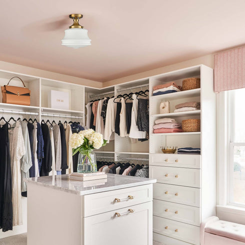 Modern Gold Semi Flush Mount Ceiling Light Schoolhouse Fixture