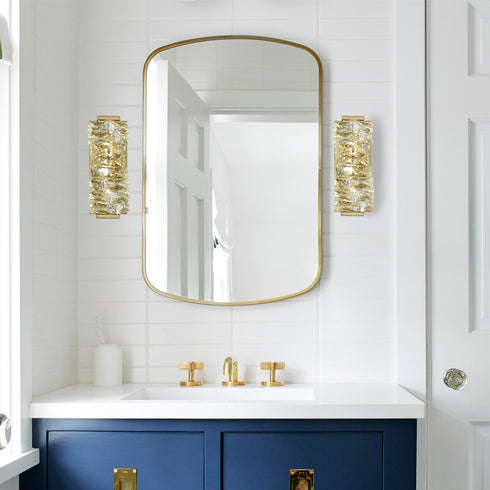 Modern LED Wall Lights Crystal Bathroom Fixtures, Gold
